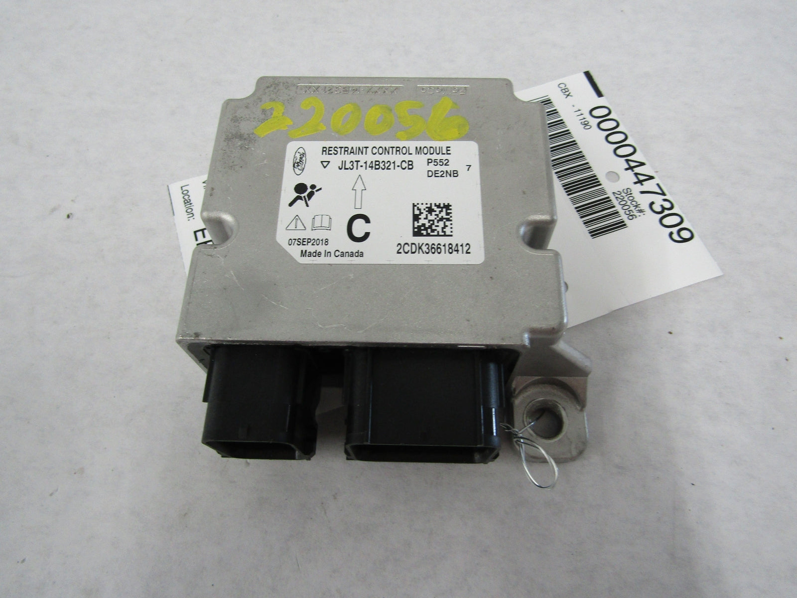 RESTRAINT CONTROL MODULE FORD PICKUP F150 18 19 20 – Fox Auto Salvage ...